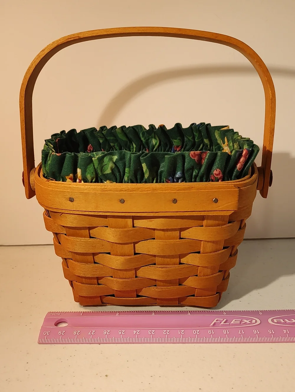 Longaberger 1997 American Cancer Society Basket, Liner And Plastic Protector